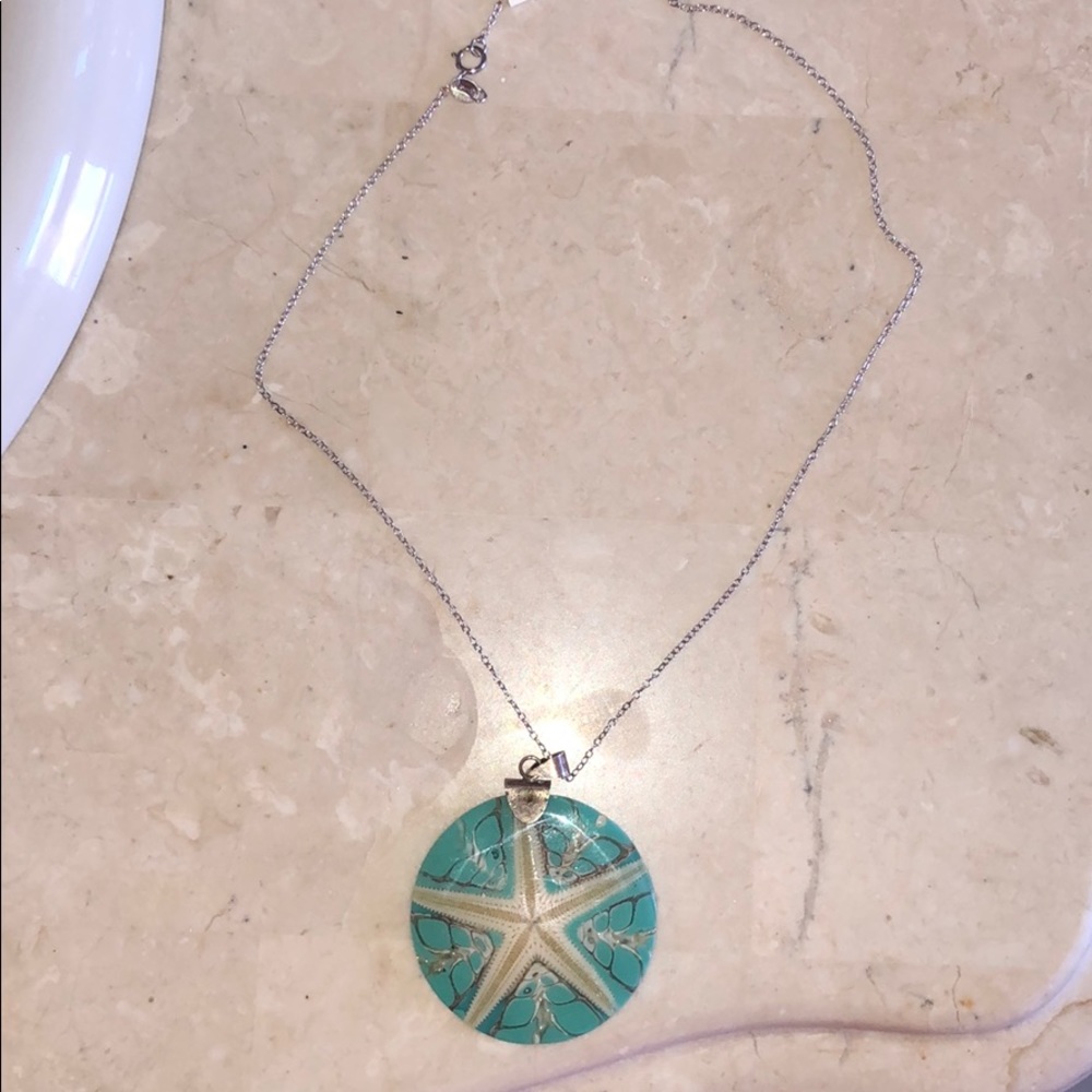 Blue starfish necklace